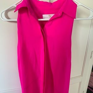 Amanda Uprichard bright neon pink tank blouse